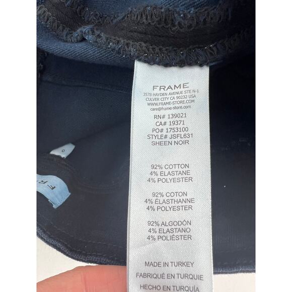 Frame The Jetset Wide Leg in Sheen Noir - Picture 14 of 14